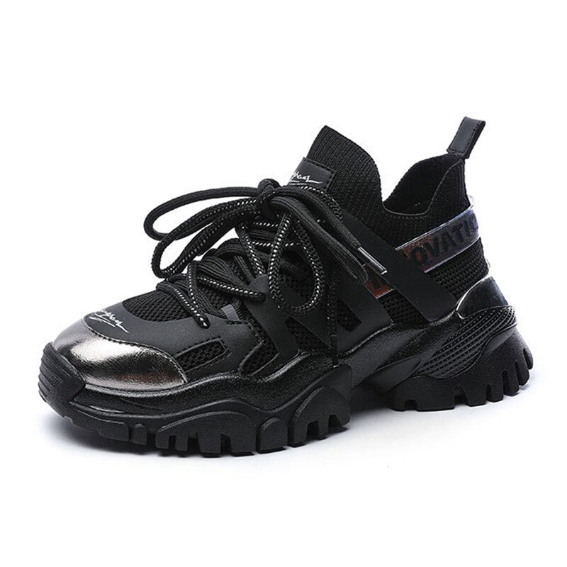 Women's Platform Shoes - Wedge Tennis Design