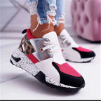 Women's Platform Sneakers - Mixed-Color Design