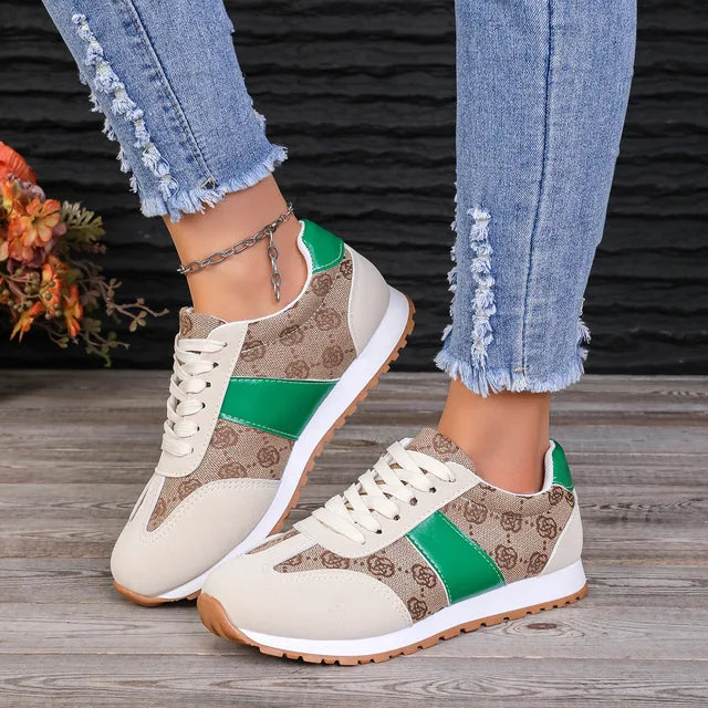 Women's Sneakers - Floral Platform Design