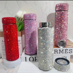 Rhinestone Thermos Bottle - Stainless Steel Vacuum Flask