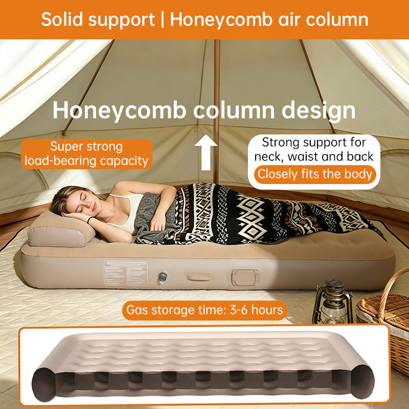 Camping Air Mattress - Built-In Pump Design
