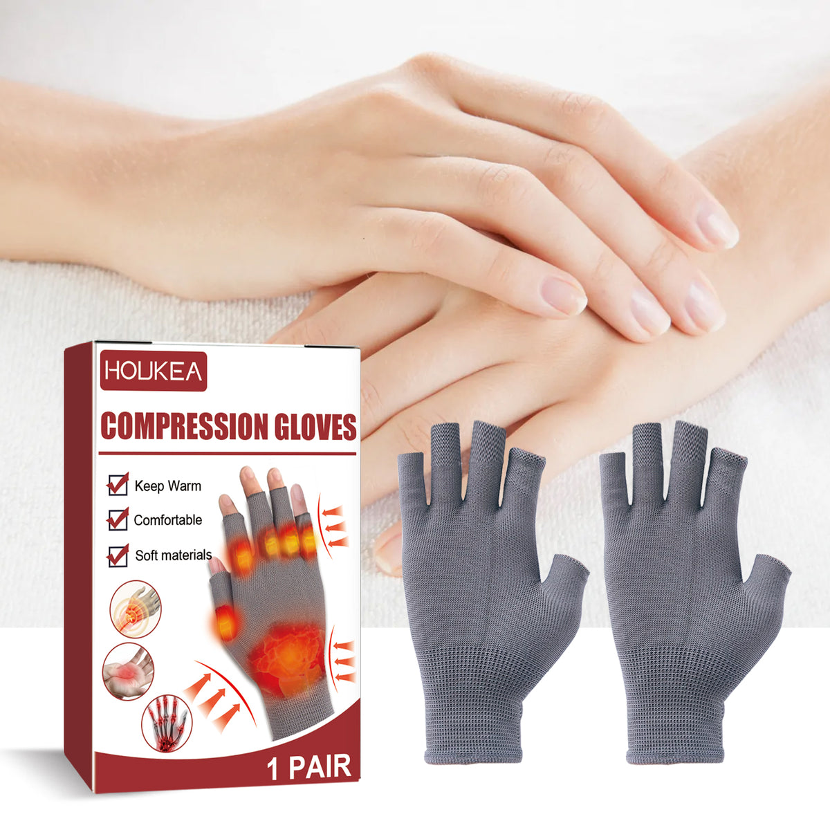 Stridewell Compression Gloves - Nylon Hand and Wrist Support