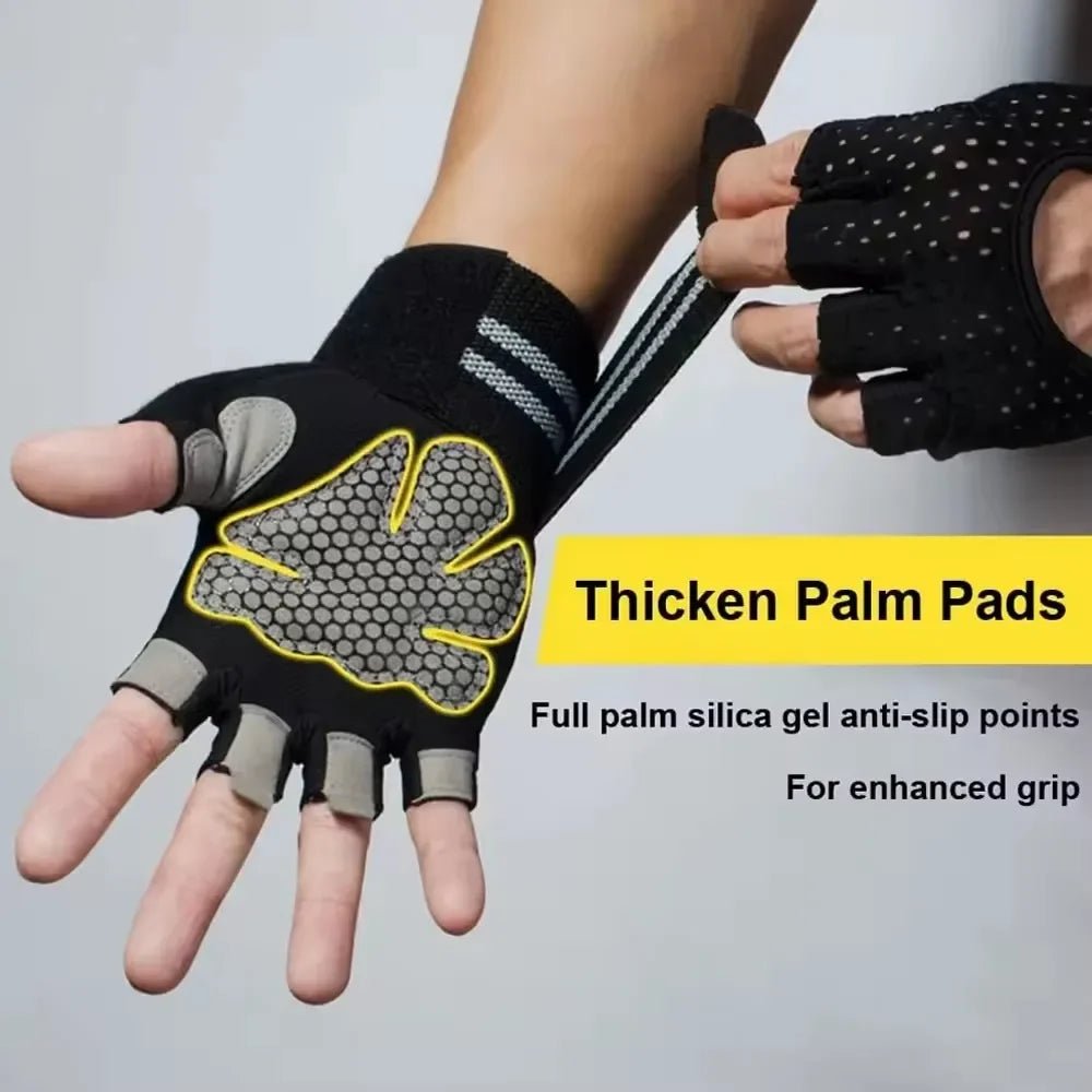 1Pair Half Finger Gym Fitness Gloves for Men & Women with Wrist Wrap Support Crossfit Workout Power Weight Lifting EquipmentEstaliosFitEstaliosFit184447991;2026057;1778180079qZ7YH