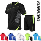 2 Pcs/Set Men's Tracksuit Gym Fitness badminton Sports Suit Clothes Running Jogging Sport Wear Exercise Workout set sportswearEstaliosFitEstaliosFit184449384;2026057;17781803810o8bh