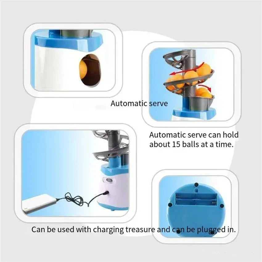2024 Up - graded Portable Table Tennis Ball Pitcher Dual Power Supply Version Ping Pong Ball Robot Pitching Machine For TrainersEstaliosFitEstaliosFit183651984;20260421;1776809351Krs44