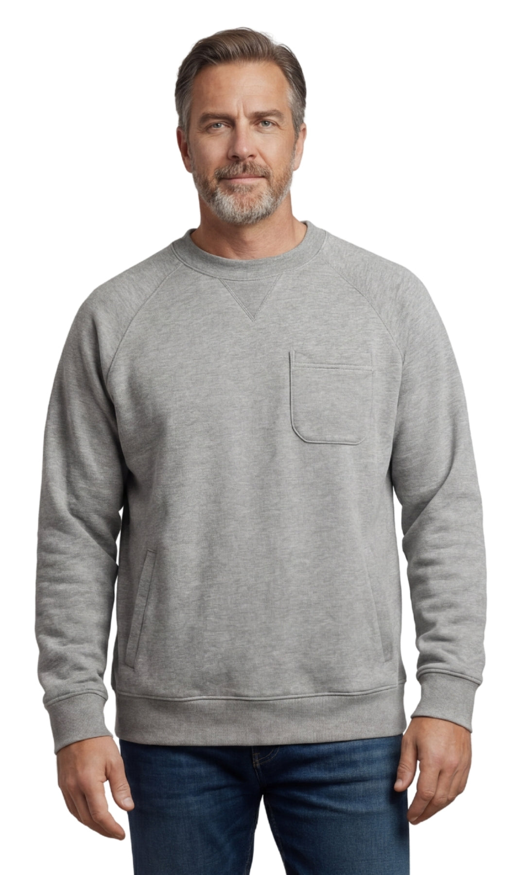 Men's 3-Pocket Fleece Sweatshirt with Raglan Seams - product view 1