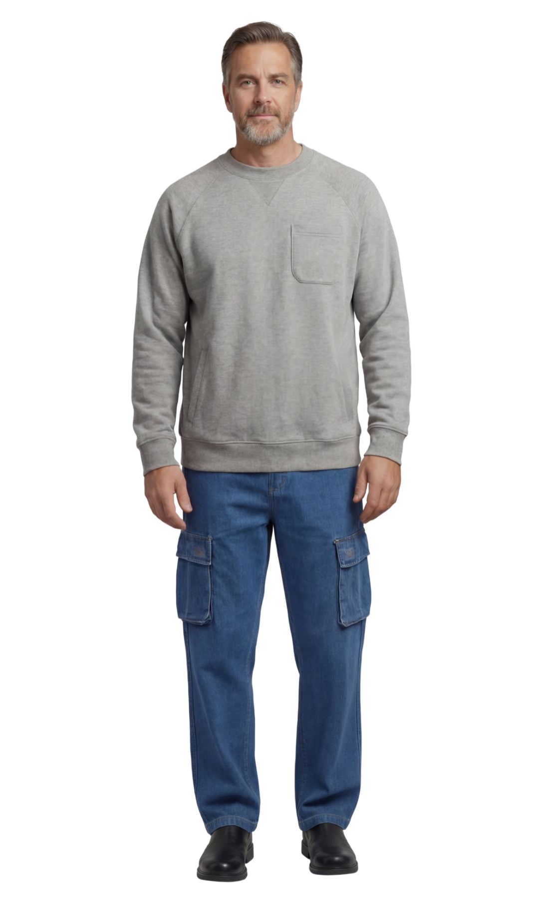 Men's 3-Pocket Fleece Sweatshirt with Raglan Seams - product view 4