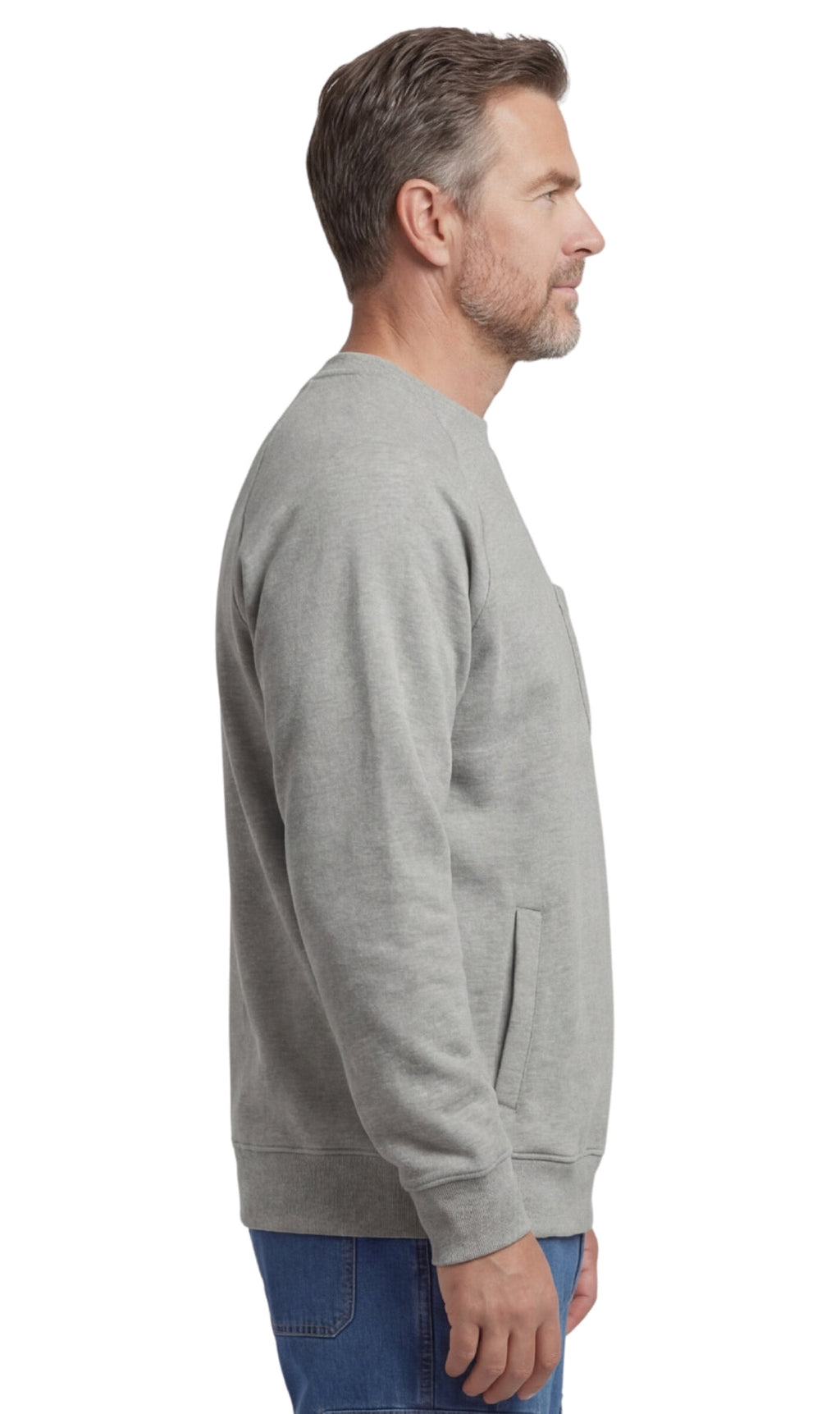 Men's 3-Pocket Fleece Sweatshirt with Raglan Seams - product view 3