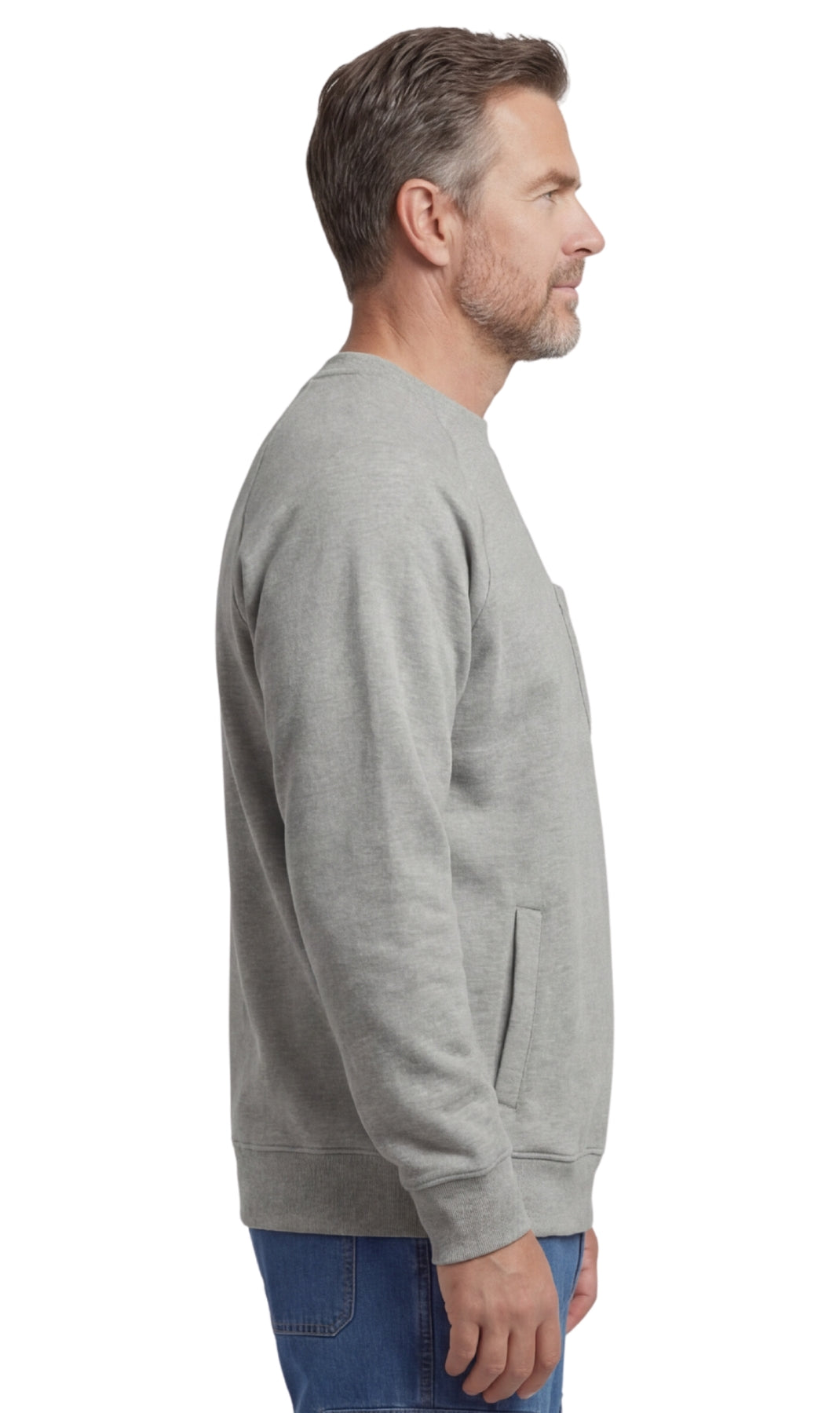 Men's 3-Pocket Fleece Sweatshirt with Raglan Seams - product view 3