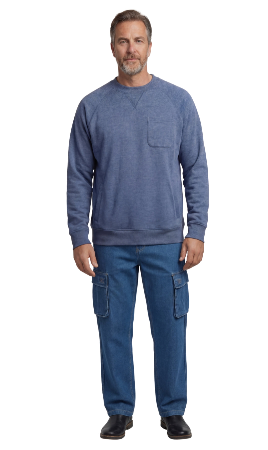 Men's 3-Pocket Fleece Sweatshirt with Raglan Seams - product view 13