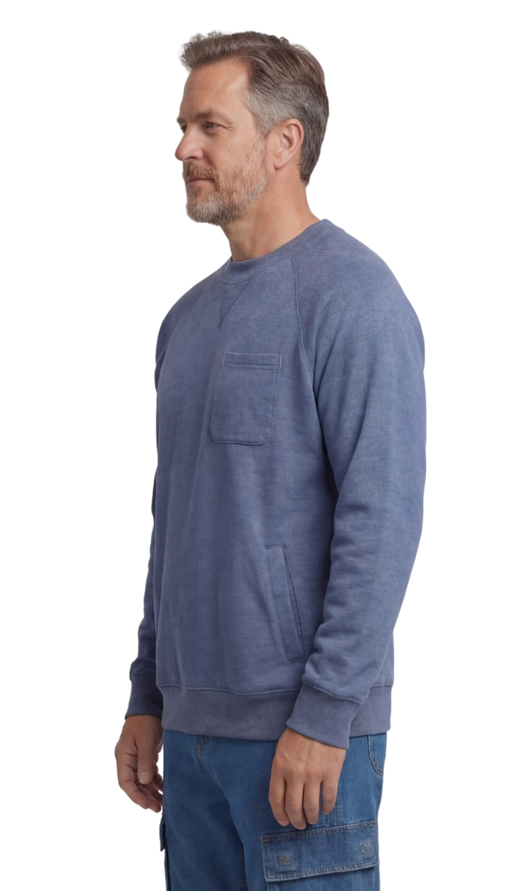 Men's 3-Pocket Fleece Sweatshirt with Raglan Seams - product view 12