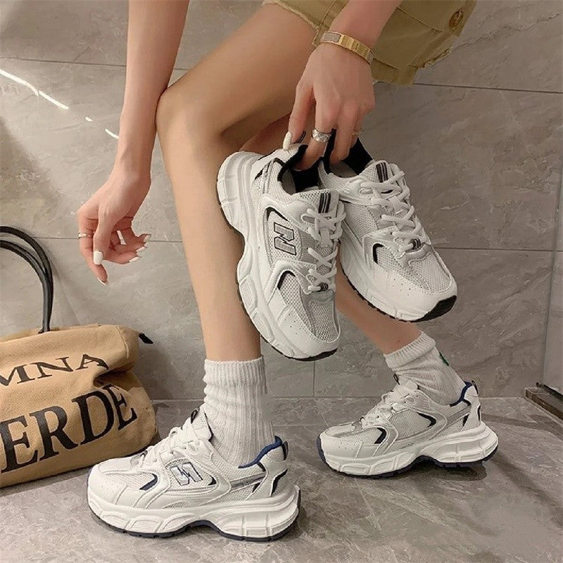 Women's Athletic Shoes - Low-Cut Lace-Up Design