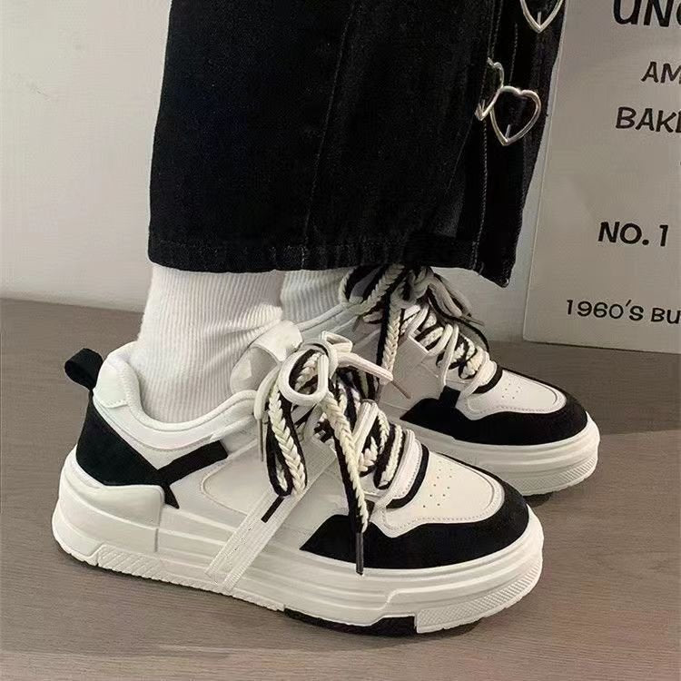 Women's Sneakers - Thick-Sole White Design