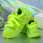Women's Sneakers - Fluorescent Green Casual Design