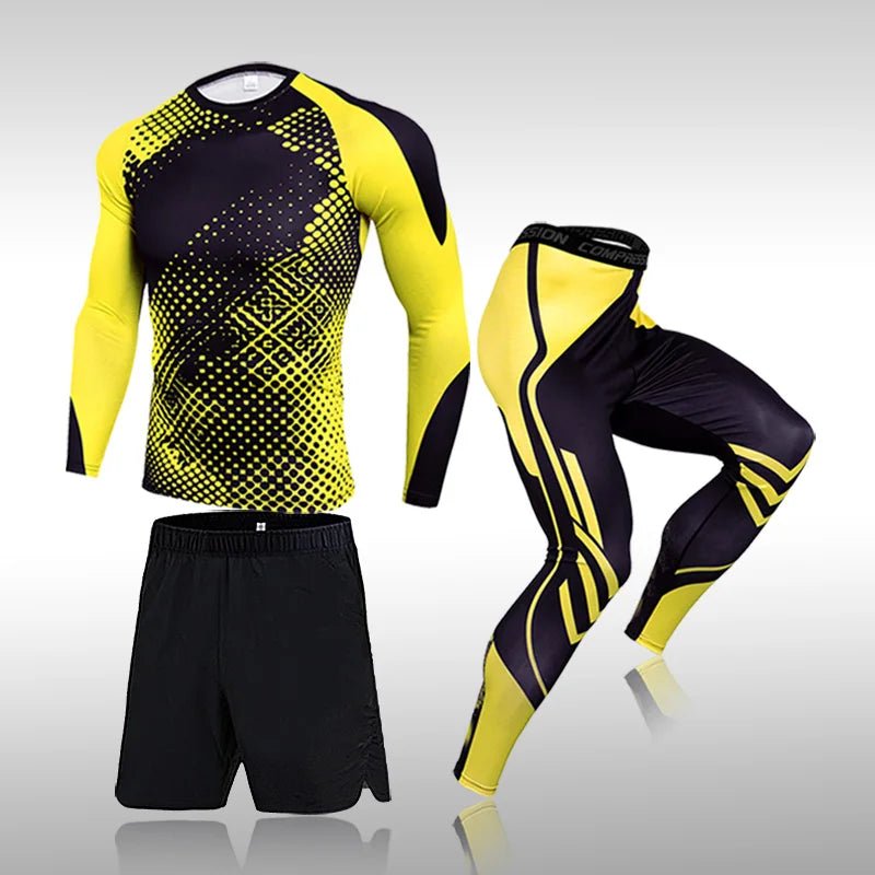3 Pcs Set Men's Workout Sports Suit Gym Fitness Compression Clothes Running Jogging Sport Wear Exercise Rashguard MenEstaliosFitEstaliosFit184449088;2026057;17781803671ANZM