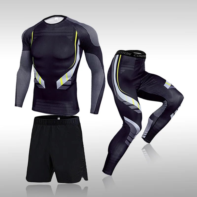 3 Pcs Set Men's Workout Sports Suit Gym Fitness Compression Clothes Running Jogging Sport Wear Exercise Rashguard MenEstaliosFitEstaliosFit184449088;2026057;17781803671ANZM