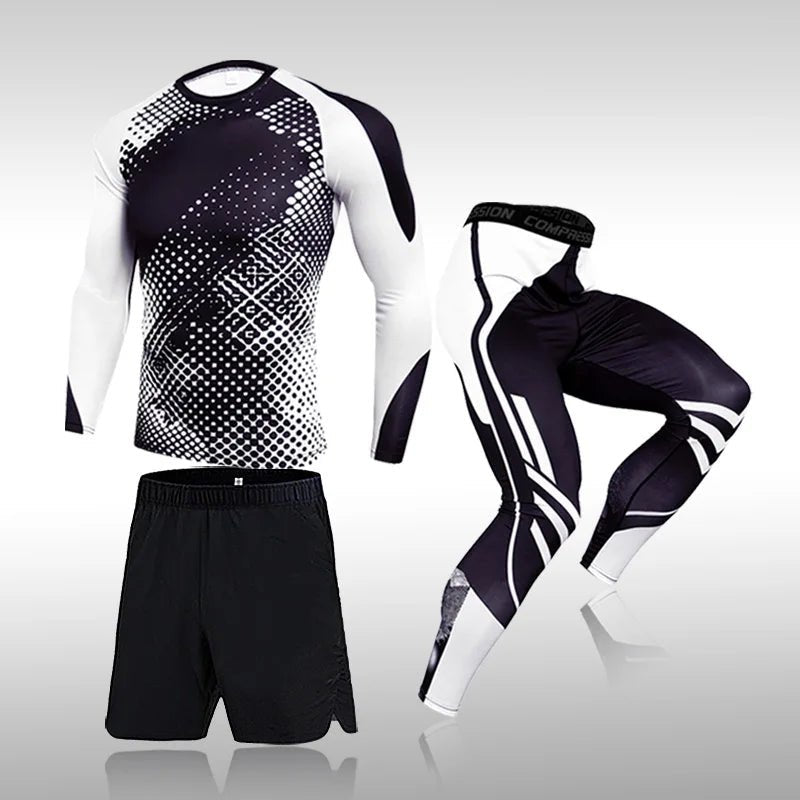 3 Pcs Set Men's Workout Sports Suit Gym Fitness Compression Clothes Running Jogging Sport Wear Exercise Rashguard MenEstaliosFitEstaliosFit184449088;2026057;17781803671ANZM