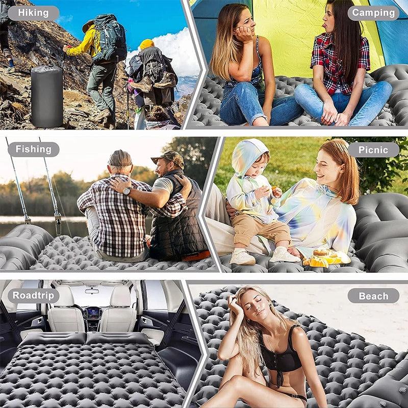 Sleeping Pad - Inflatable Camping Mat with Pillow