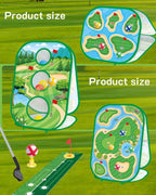 4 In 1 Kids Golf Games Set Golf Putting Practice Mat 3 - Sided Golf Chipping Net with Club Kid Adults Multiple Modes Golf PracticeEstaliosFitEstaliosFit183651662;20260421;1776809253rTIoc