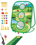 4 In 1 Kids Golf Games Set Golf Putting Practice Mat 3 - Sided Golf Chipping Net with Club Kid Adults Multiple Modes Golf PracticeEstaliosFitEstaliosFit183651662;20260421;1776809253rTIoc