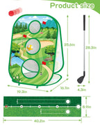 4 In 1 Kids Golf Games Set Golf Putting Practice Mat 3 - Sided Golf Chipping Net with Club Kid Adults Multiple Modes Golf PracticeEstaliosFitEstaliosFit183651662;20260421;1776809253rTIoc