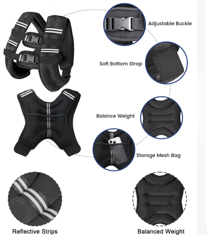 Weighted Vest - Adjustable Training Weight Vest