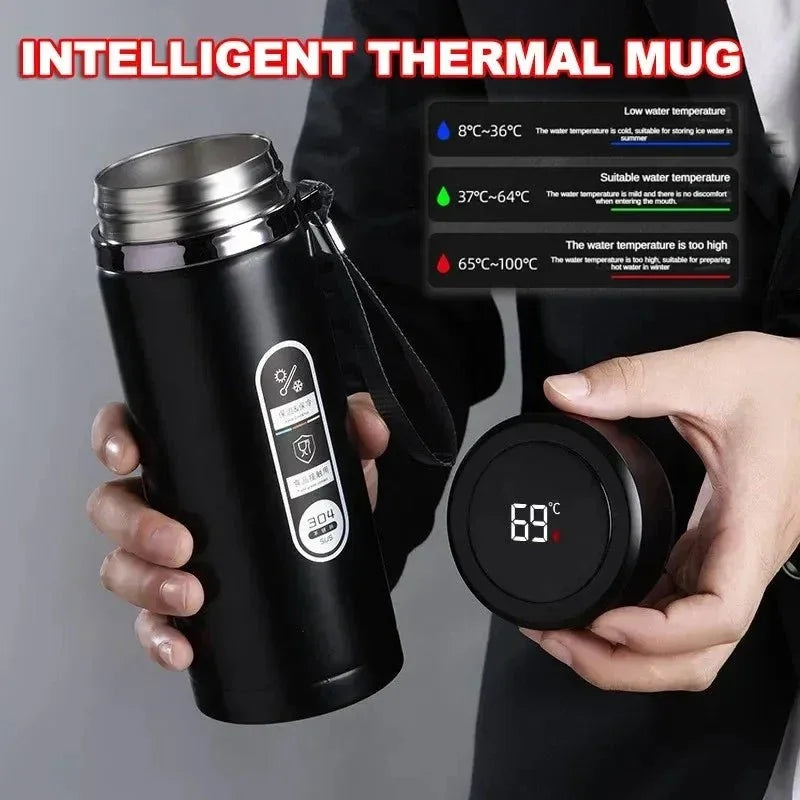 Thermos Bottle - LED Temperature Display, 500ml-1L