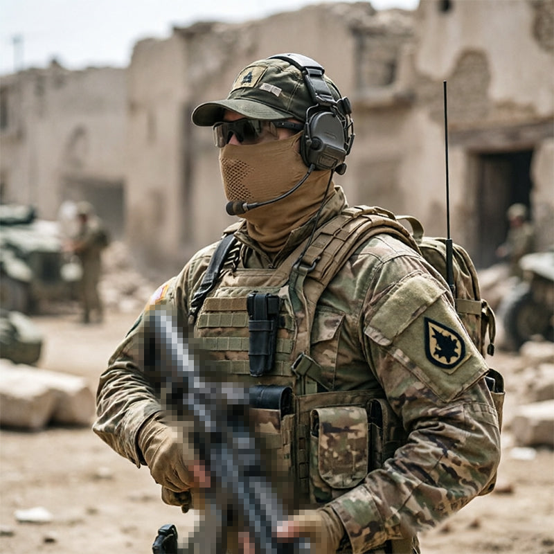 Airsoft Mesh Mask - Half-Face Mask with Neck Gaiter