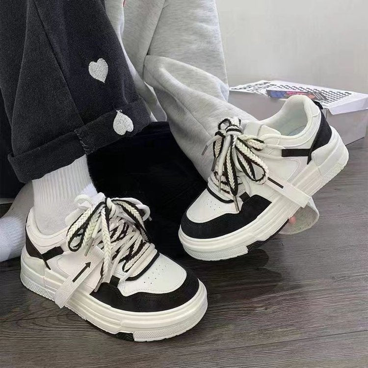 Women's Sneakers - Thick-Sole White Design