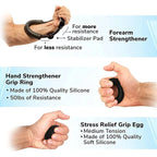 6 Pcs Forearm Hand Grip Strengthener Set Finger Wrist Strengthening Training Adjustable Resistance Strength Training Equipment.