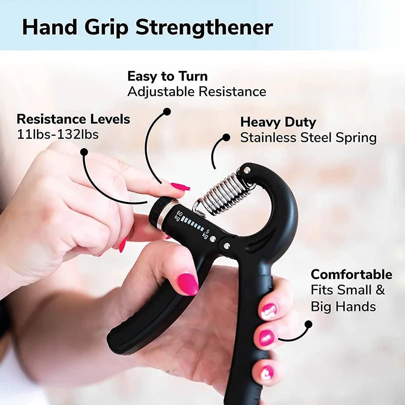 6 Pcs Forearm Hand Grip Strengthener Set Finger Wrist Strengthening Training Adjustable Resistance Strength Training Equipment.
