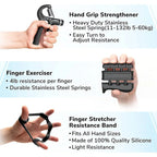 6 Pcs Forearm Hand Grip Strengthener Set Finger Wrist Strengthening Training Adjustable Resistance Strength Training Equipment.