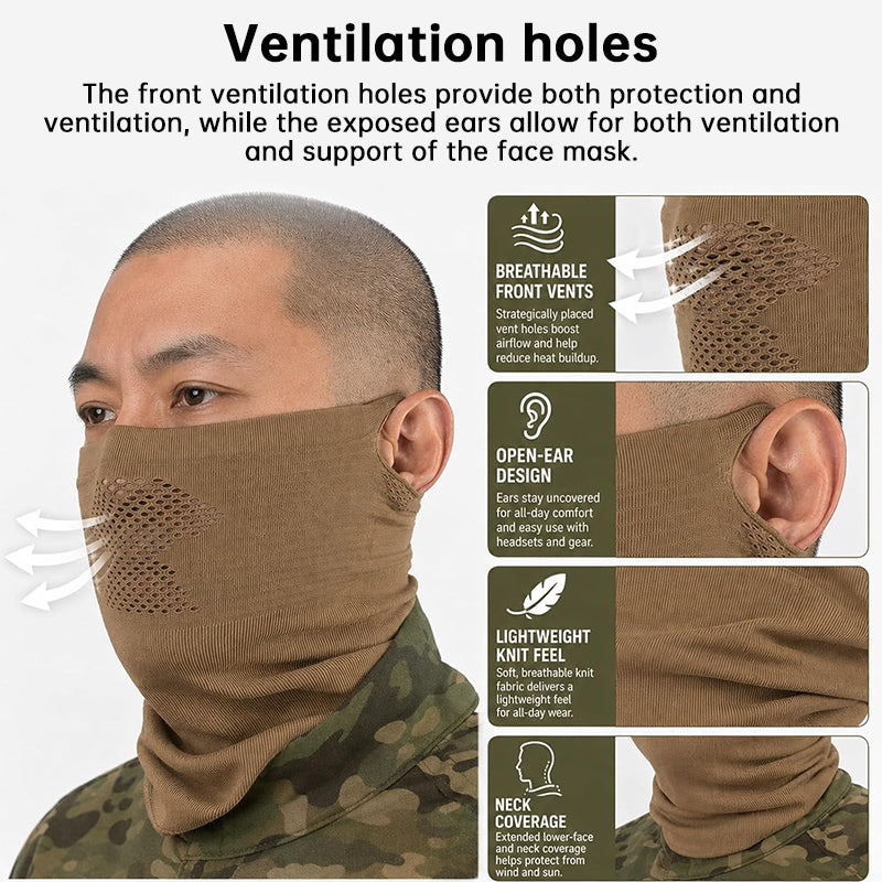 Airsoft Mesh Mask - Half-Face Mask with Neck Gaiter