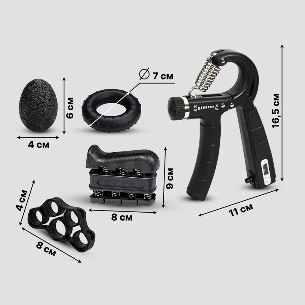 6PCS/SET 5-60kg Adjustable Hand Grip Strengthener Hand Grip Trainer With Counter Wrist Forearm And Hand Exerciser For Muscle Bui.