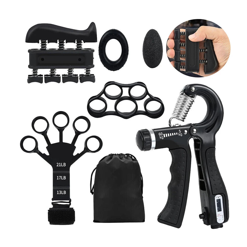 6PCS/SET 5-60kg Adjustable Hand Grip Strengthener Hand Grip Trainer With Counter Wrist Forearm And Hand Exerciser For Muscle Bui.