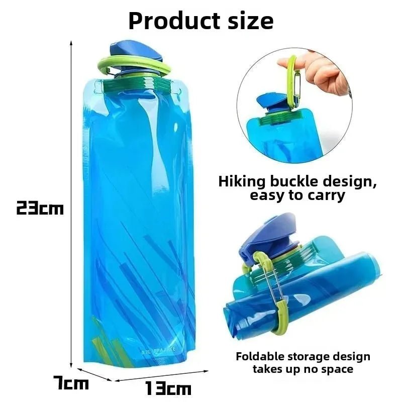 700ml Foldable Water Bottles Flexible Reusable Travel&Camping Water Bottle Water Pouch Soft Flask Water Bag With Carabiner ClipEstaliosFitEstaliosFit183652162;20260421;1776809360chfoO