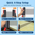 72" Retractable Table Tennis Net with Clamps Portable Ping Pong Net Rack for Any Table Replacement Table Tennis Net Rack PostsEstaliosFitEstaliosFit183652023;20260421;1776809352Oe43L