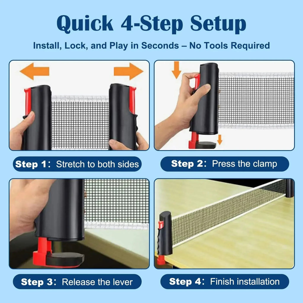72" Retractable Table Tennis Net with Clamps Portable Ping Pong Net Rack for Any Table Replacement Table Tennis Net Rack PostsEstaliosFitEstaliosFit183652027;20260421;17768093522uy6U