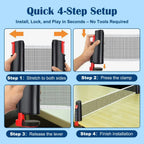 72" Retractable Table Tennis Net with Clamps Portable Ping Pong Net Rack for Any Table Replacement Table Tennis Net Rack PostsEstaliosFitEstaliosFit183652027;20260421;17768093522uy6U