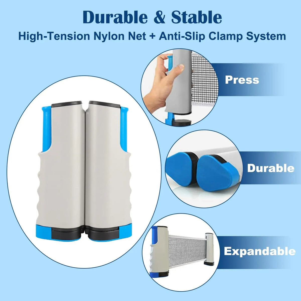 72" Retractable Table Tennis Net with Clamps Portable Ping Pong Net Rack for Any Table Replacement Table Tennis Net Rack PostsEstaliosFitEstaliosFit183652023;20260421;1776809352Oe43L
