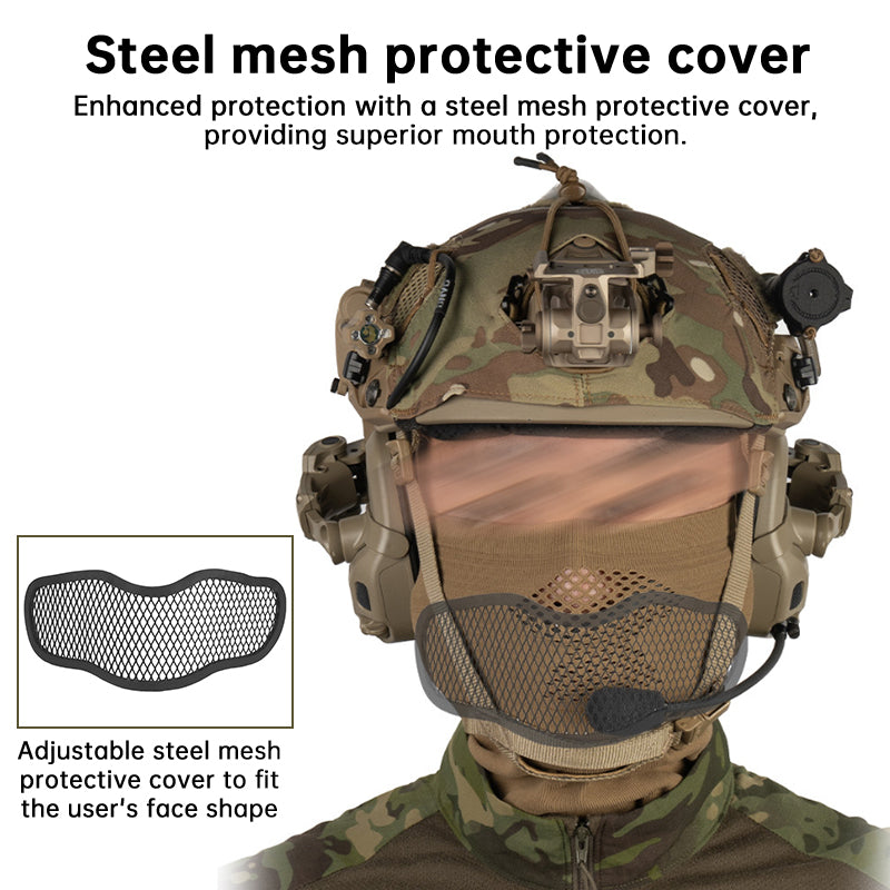 Airsoft Mesh Mask - Half-Face Mask with Neck Gaiter