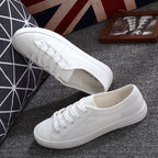 Women's Canvas Shoes - White Tennis Design