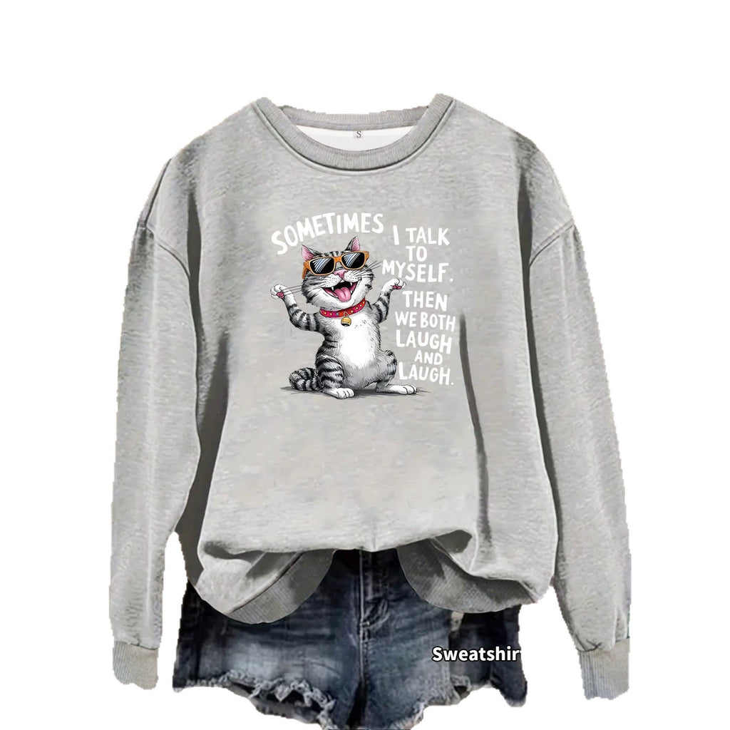 Women's Sweatshirt - Printed Long-Sleeve Pullover