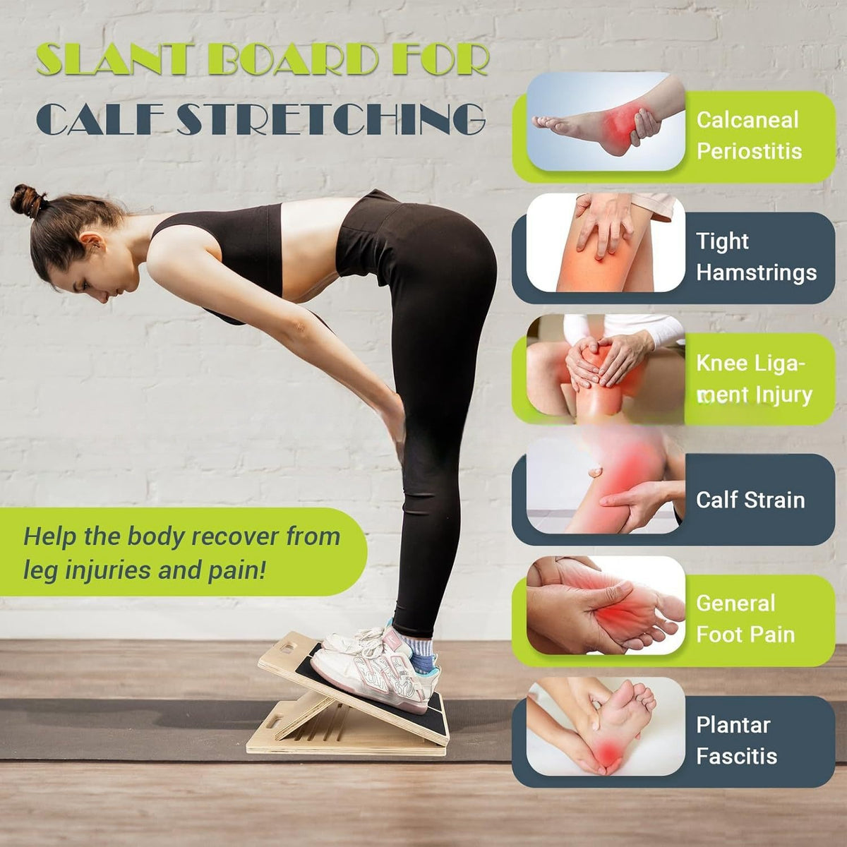 Slant Board - Adjustable Wooden Calf Stretcher