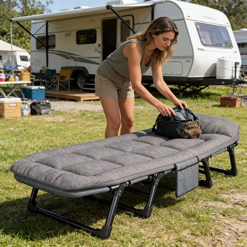 Camping Chair - Folding Seat with Side Pocket
