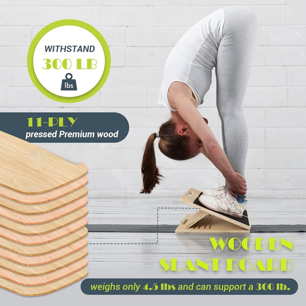 Slant Board - Adjustable Wooden Calf Stretcher