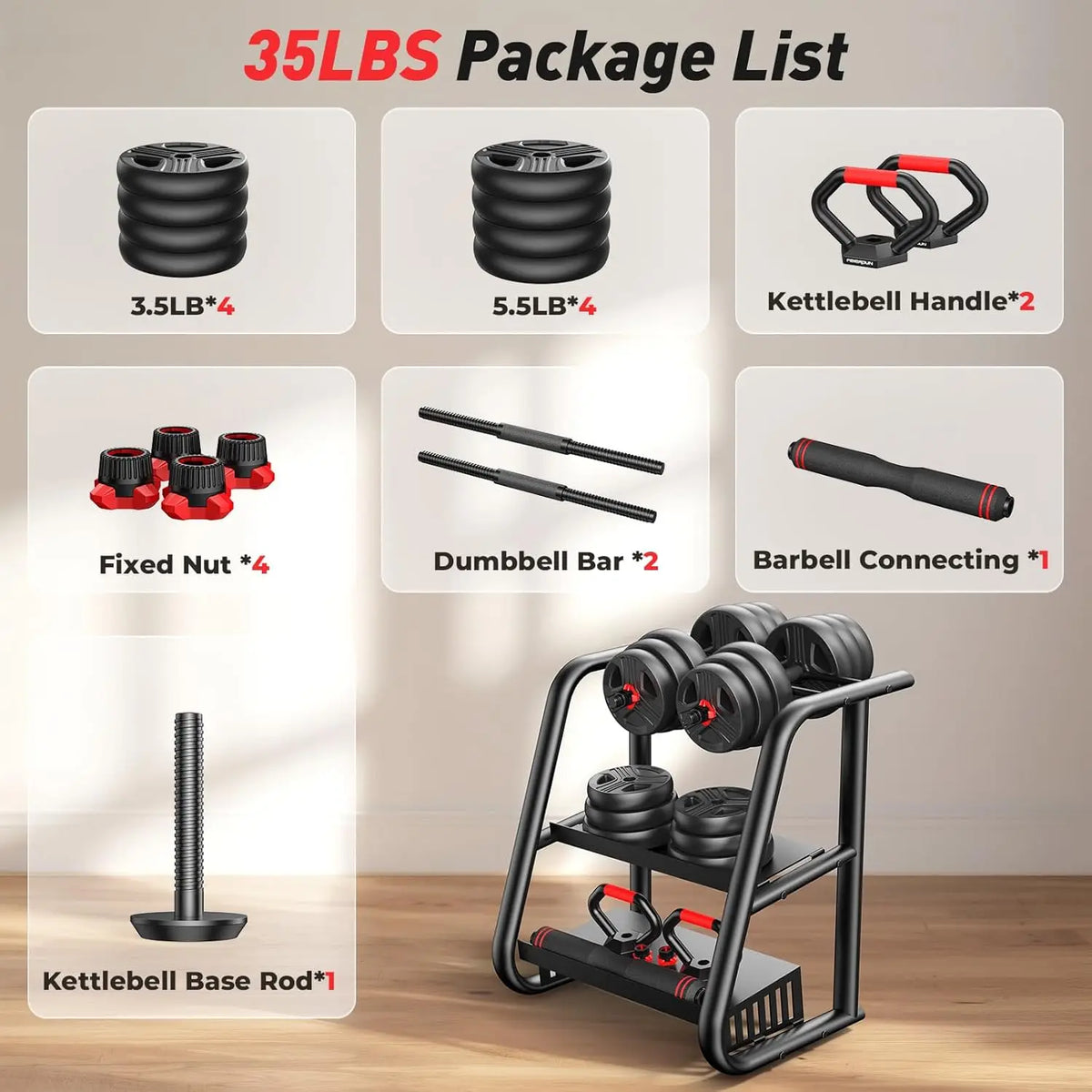 Adjustable Weight Set - 5-in-1 Free Weight System