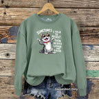 Women's Sweatshirt - Printed Long-Sleeve Pullover