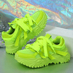 Women's Sneakers - Fluorescent Green Casual Design