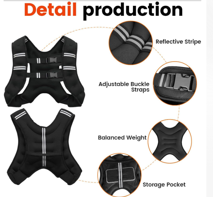 Weighted Vest - Adjustable Training Weight Vest